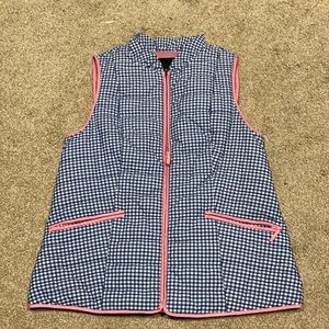 gingham vest! Worn once! From a smoke free home